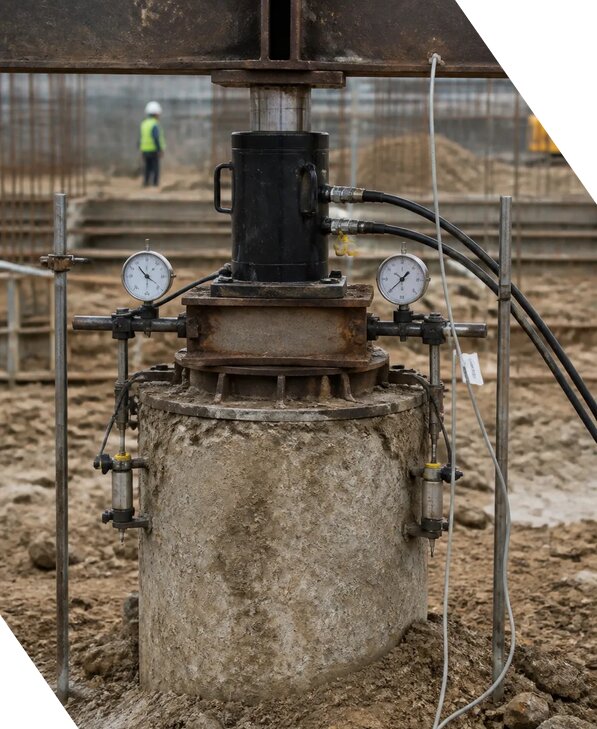 Испытание буронабивных свай в Нефтекамске для строительства