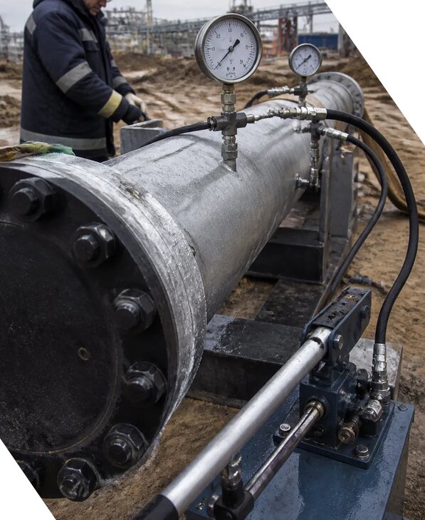 Проведение испытаний трубопроводов на прочность в Нефтекамске