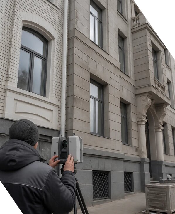 Лазерное сканирование фасадов зданий для обследования в Нефтекамске